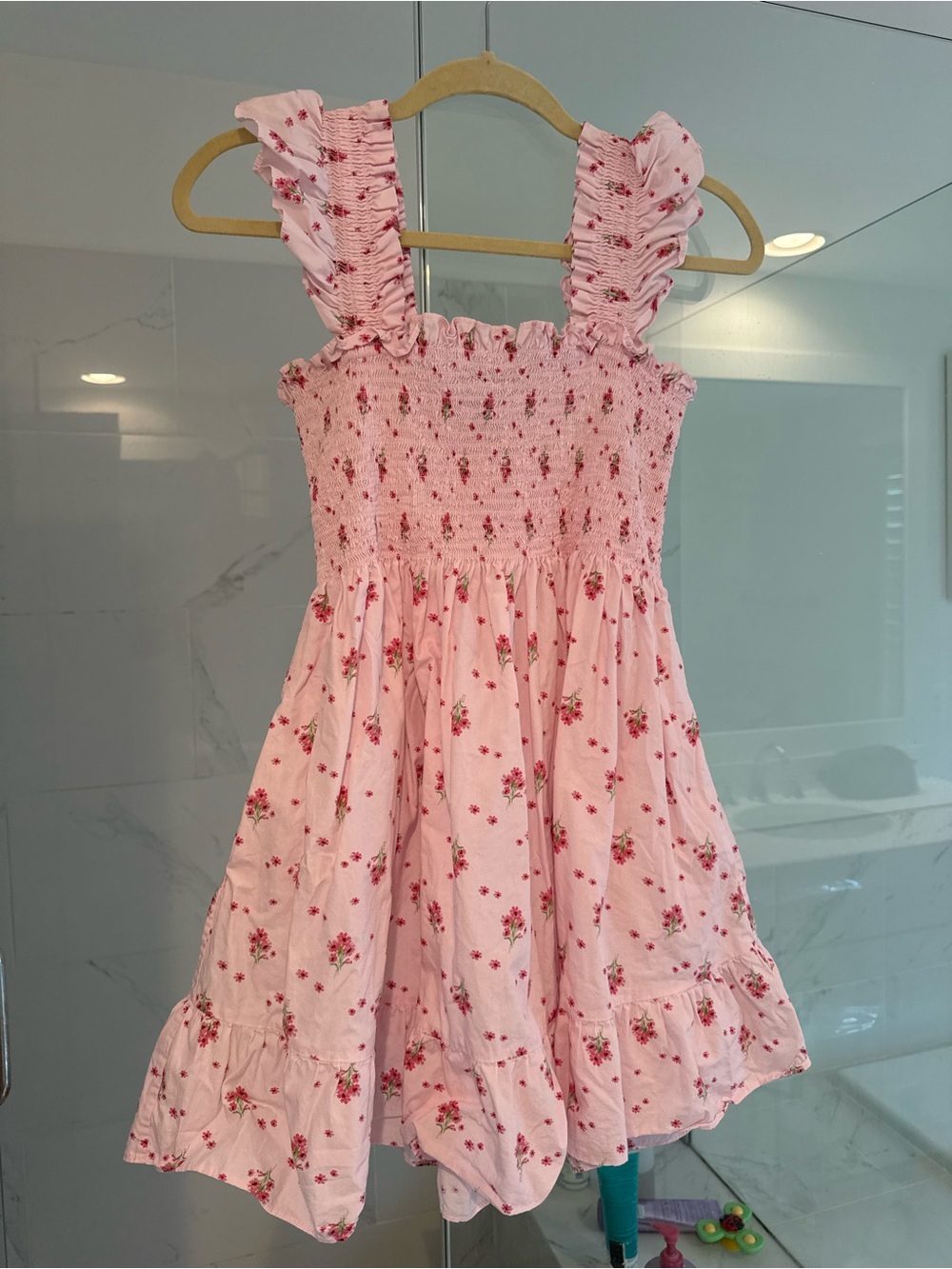 Hill House Pink Floral Ruffle Sundress
